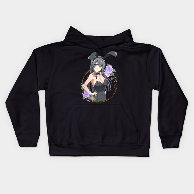 Bunny girl senpai- Mai Sakurajima Kids Hoodie by Hala Art